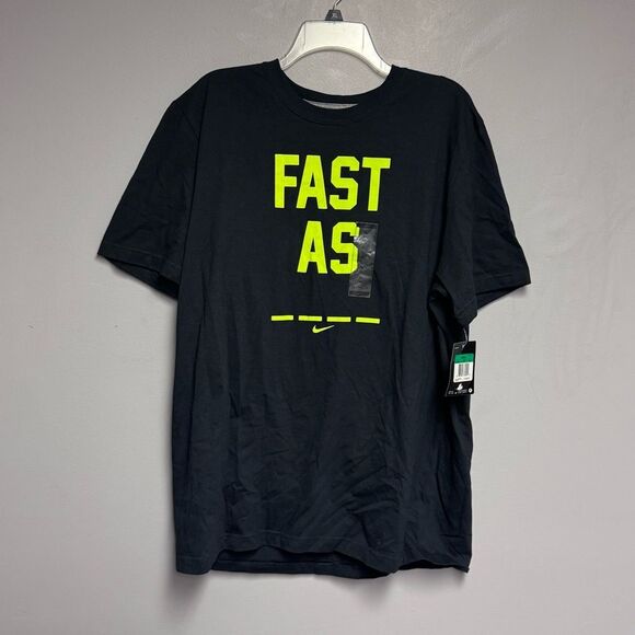 Nike Men's Black T-Shirt Fast As short sleeve men’s shirt size XL regular fit - Picture 3 of 4